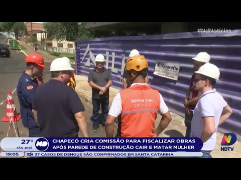 Chapecó cria comissão para fiscalizar obras após parede de construção cair e matar mulher