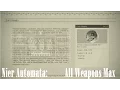 Nier Automata Weapons Max lvl Stats and Story