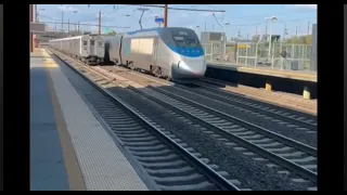 Acela Express meats nj transit at Newark Airport