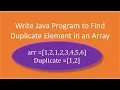 Write Java Program to find Duplicate Element in Array