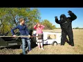 Finding Wild Animals Camping with Kids Trucks