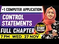 Plus One Computer Application Control Statements Full Chapter Exam Winner