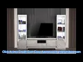 Acme 91835-3PC 3 Pc Everly Lotus mirrored 59 TV stand center wall unit faux ice cube crystals inlay
