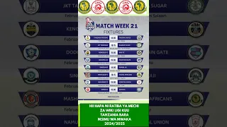 RATIBA YA MECHI ZA LIGI KUU TANZANIA BARA Simbasc Yangasc Azamfc Yangaleo Yangalive 