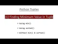 1 Minimum Value in Tuple Python Hindi
