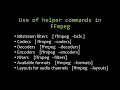 FFmpeg - Bitstream filters codecs decoders encoders available formats and layouts