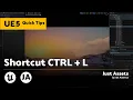 Unreal Engine 5 QuickTip Shortcut CTRL L