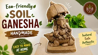 Ganesh Chaturthi Special🙏🥰Eco Friendly Clay Ganesha Making With Soil🙏🥥🌺Easy Ganpati Bappa Making..