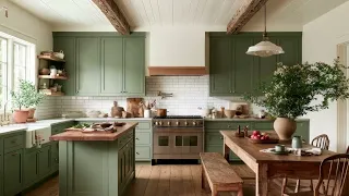 Moss Green Cottage Kitchen Timeless Rustic Interior Design Ideas