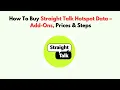 How To Buy Straight Talk Hotspot Data - Add-Ons Prices Steps