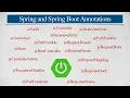 Spring and Spring Boot annotations Full course 2022