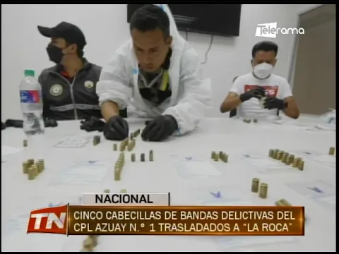 Cinco cabecillas de bandas delictivas del CPL Azuay N.° 1 trasladados a La Roca