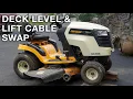 How to Level Cutting Deck Swap Lift Cables - Cub Cadet LTX1045 Mower
