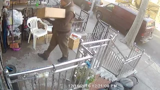Brooklyn UPS driver drop-off package