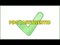 PDO lastInsertId