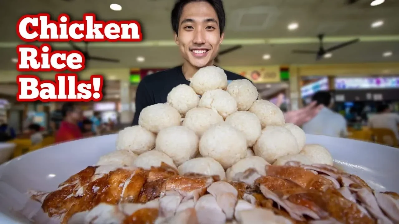 Massive Chicken Rice Ball Platter Challenge!   Hainanese Chicken Rice Balls in Singapore!