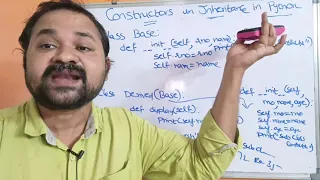 Constructors in Inheritance in Python Super Keyword Parameter Passing to Super class constructor