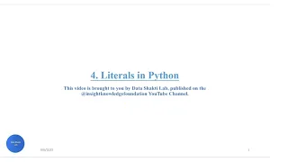 4 Literals in Python Programming Language