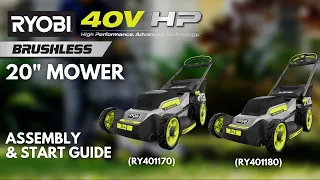 How to Assemble Start the RYOBI 40V 20 Mower
