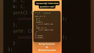 Arrow Function vs Normal Function Important JavaScript Interview Question