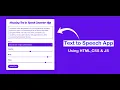 Text to Speech Converter Vanilla JavaScript Project