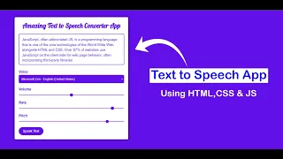 Text to Speech Converter Vanilla JavaScript Project