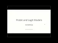 Probit and Logit Models