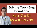 Solving Two Step Equations - Solving Linear Equations MathTeacherGon