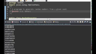 Prog Project - Random Numbers from a seed Java