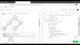 108 Convert Sorted Array to Binary Search LeetCode Python