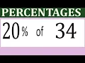 Percentages 20 Percentage of 34