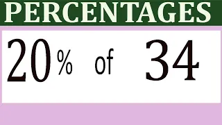 Percentages 20 Percentage of 34