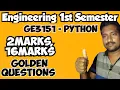 GE3151 Problem Solving and Python Programming Important questions 2025 Engineering king