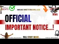 OFFICIAL IMPORTANT NOTICE