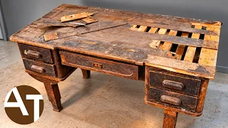 Restoring this 100 year old desk like a pro!
