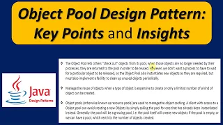 Mastering Object Pool Design Pattern Key Points and Insights