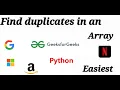 Find duplicates in an array FASTEST Python Solution Geeksforgeeks POTD
