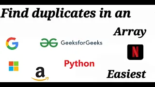 Find duplicates in an array FASTEST Python Solution Geeksforgeeks POTD