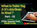 Html5 Tutorial - 31 Table tag