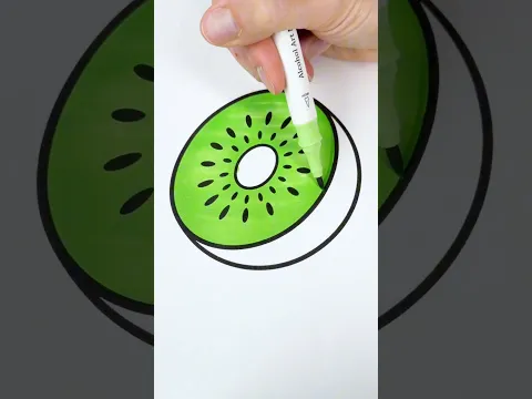Kiwi 🥝 #coloring #colorfulcreativekids #fruit #kiwi #green #color #coloringpages #oddlysatisfying