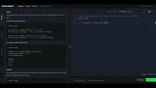 Hackerrank Python Solution Numpy - Shape and Reshape