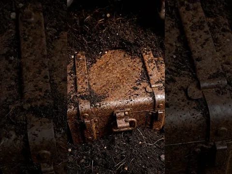 POV: Unearthing this RUSTY chest! 🤩 Is there HIDDEN gold #Treasurehunt #Mystery #Found