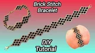 Brick stitch elegant and easy to to make beaded bracelet DIY Tutorial