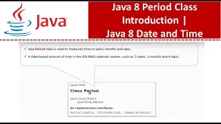 Java 8 Period Class Introduction Java 8 Date and Time Java Date and Time