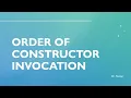 Order of constructor invocation order C JAVA and C