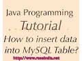 How to insert data into MySQL Table