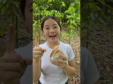 She helped the hungry puppy 🐶 #survival #bushcraft #camping