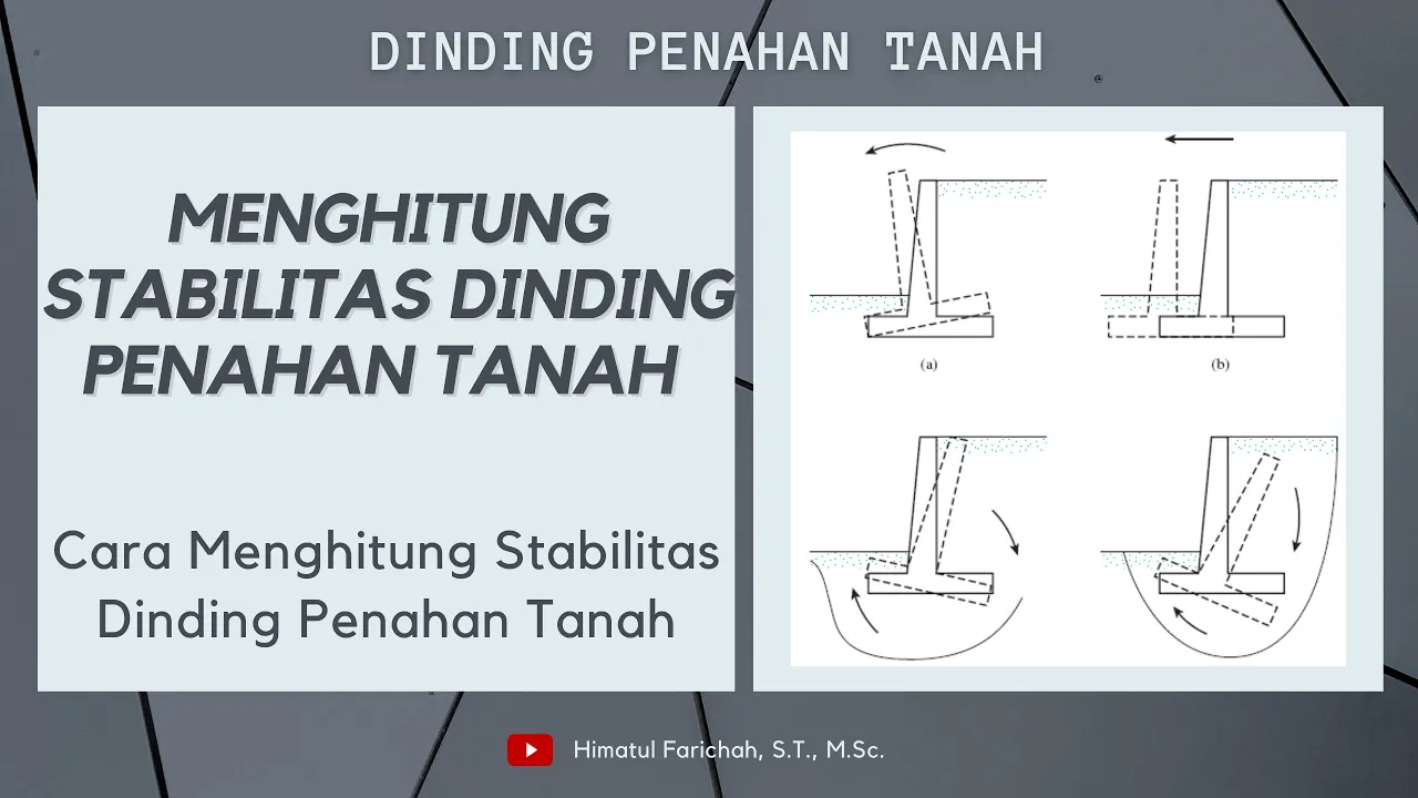 pada video kali ini membahas tentang bagaimana Perencanaan retaining wall atau dinding penahan tanah. 