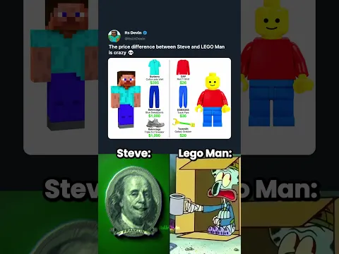 Steve vs. LEGO Man: Outfit Prices 💀💰