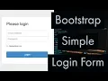 Bootstrap Simple Login Form Bootstrap Tutorial for Beginners